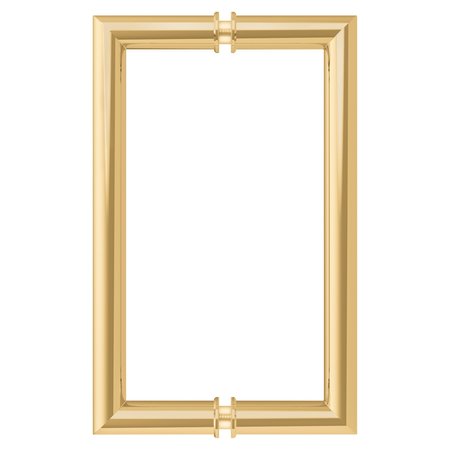 CR LAURENCE Unlacquered Brass 8-in MT Series Round Tubing Mitered Corner Back-to-Back Pull Handle MT8X8ULBR